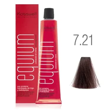 Equium 7.21, Profesjonalna farba do włosów, średni popielaty blond opalizujący