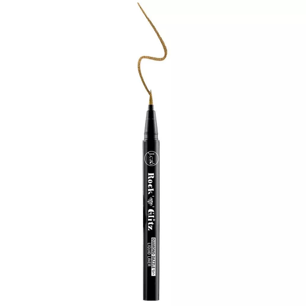 Rock and Glitz Diamond Dazzle Liquid Liner, połyskujący eyeliner w pisaku, Golden boy