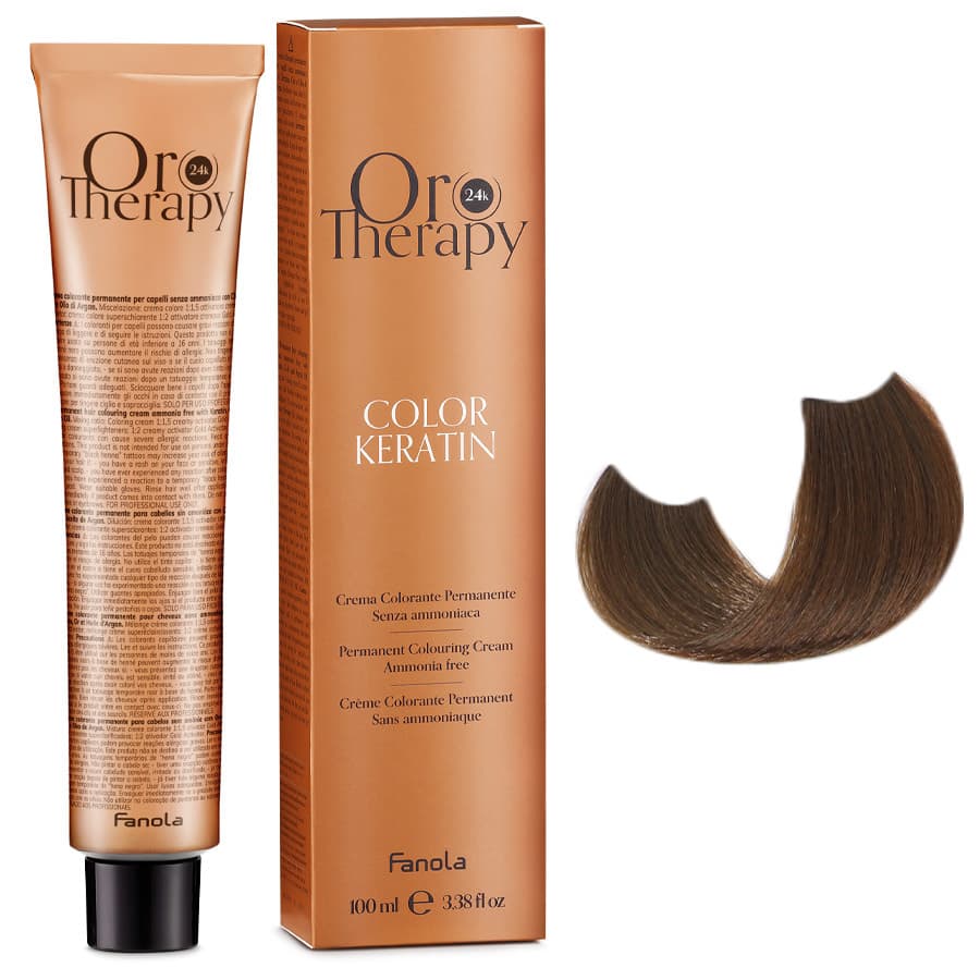 Oro Therapy Color Keratin, farba do trwałej koloryzacji bez amoniaku, 6.3