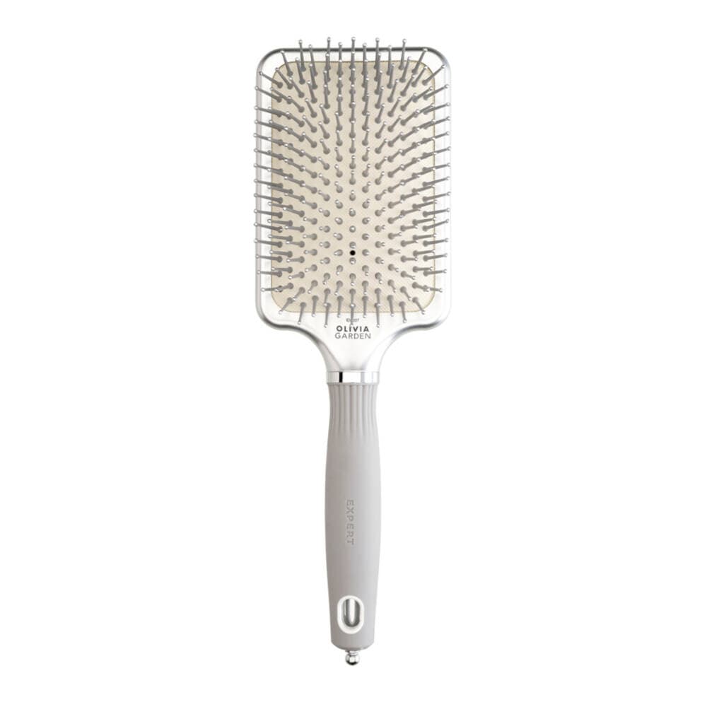 Expert Care Rectangular, szczotka z nylonowym włosiem do włosów, Nylon Bristles Silver
