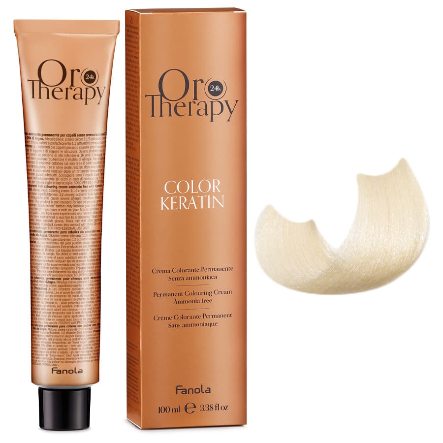 Oro Therapy Color Keratin, farba do trwałej koloryzacji bez amoniaku, 10.0 extra
