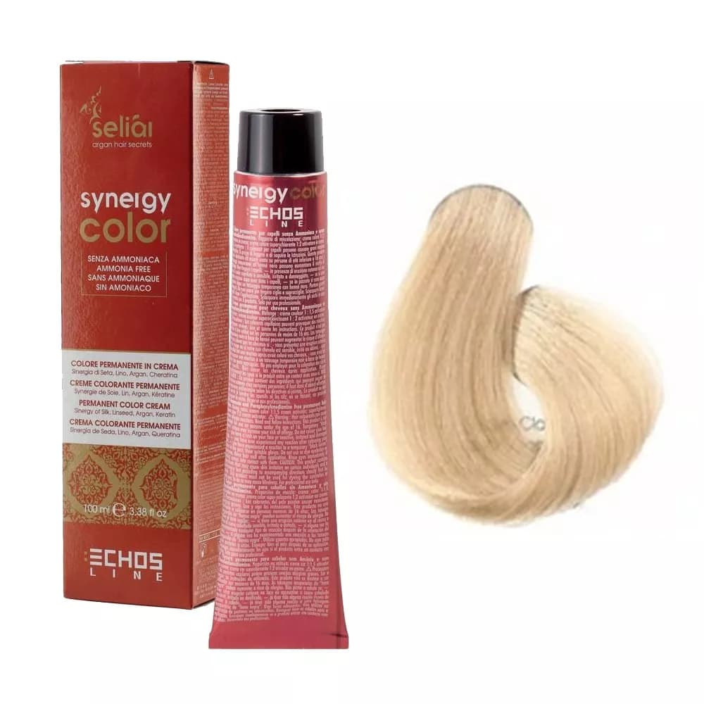 Seliar Synergy Color, farba do włosów bez amoniaku, 8.0 Light Blonde