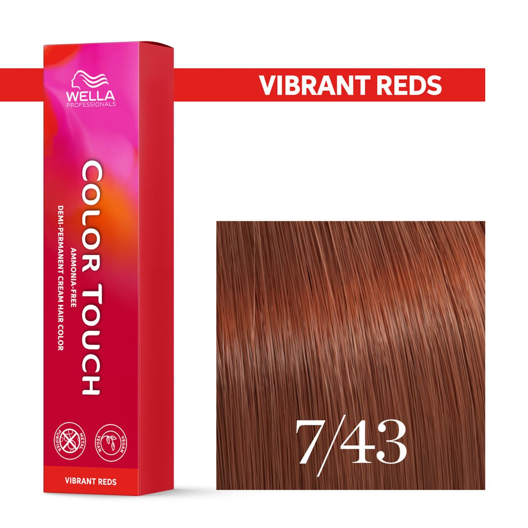 Wella Color Touch, krem tonujący bez amoniaku, 7/43