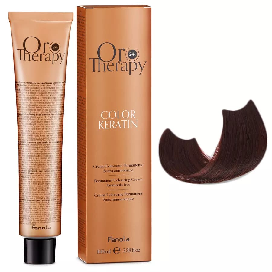 Oro Therapy Color Keratin, farba do trwałej koloryzacji bez amoniaku, 5.5