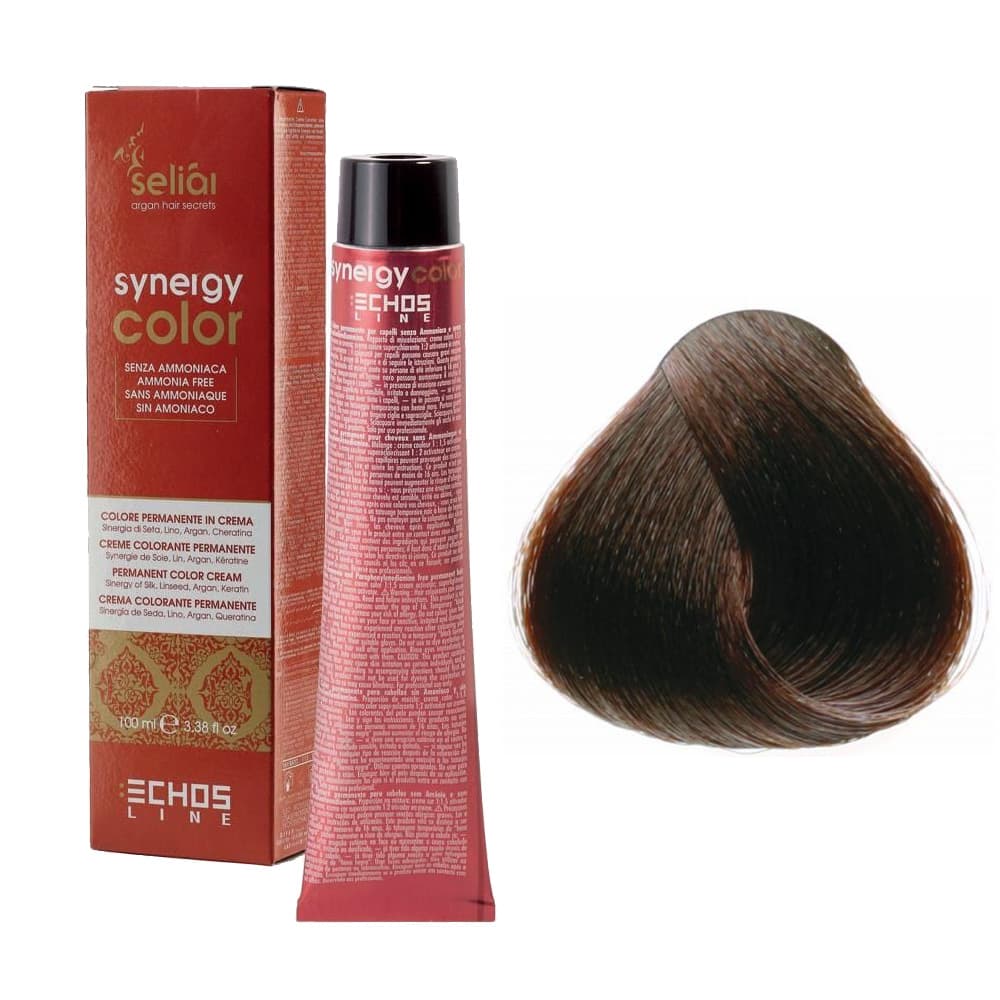 Seliar Synergy Color, farba do włosów bez amoniaku, 5.0 Light Chestnut