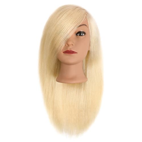 główka fryzjerska, treningowa Ella, włosy ludzkie jasny blond, 50cm