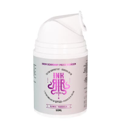 InkRebel Sunprotector, krem ochronny SPF50+, Śliwka-Marakuja