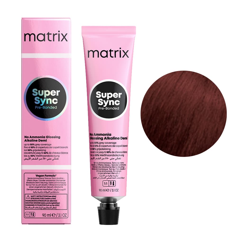 Super Sync Pre-Bonded, krem do koloryzacji ton w ton, 6RB/6.65
