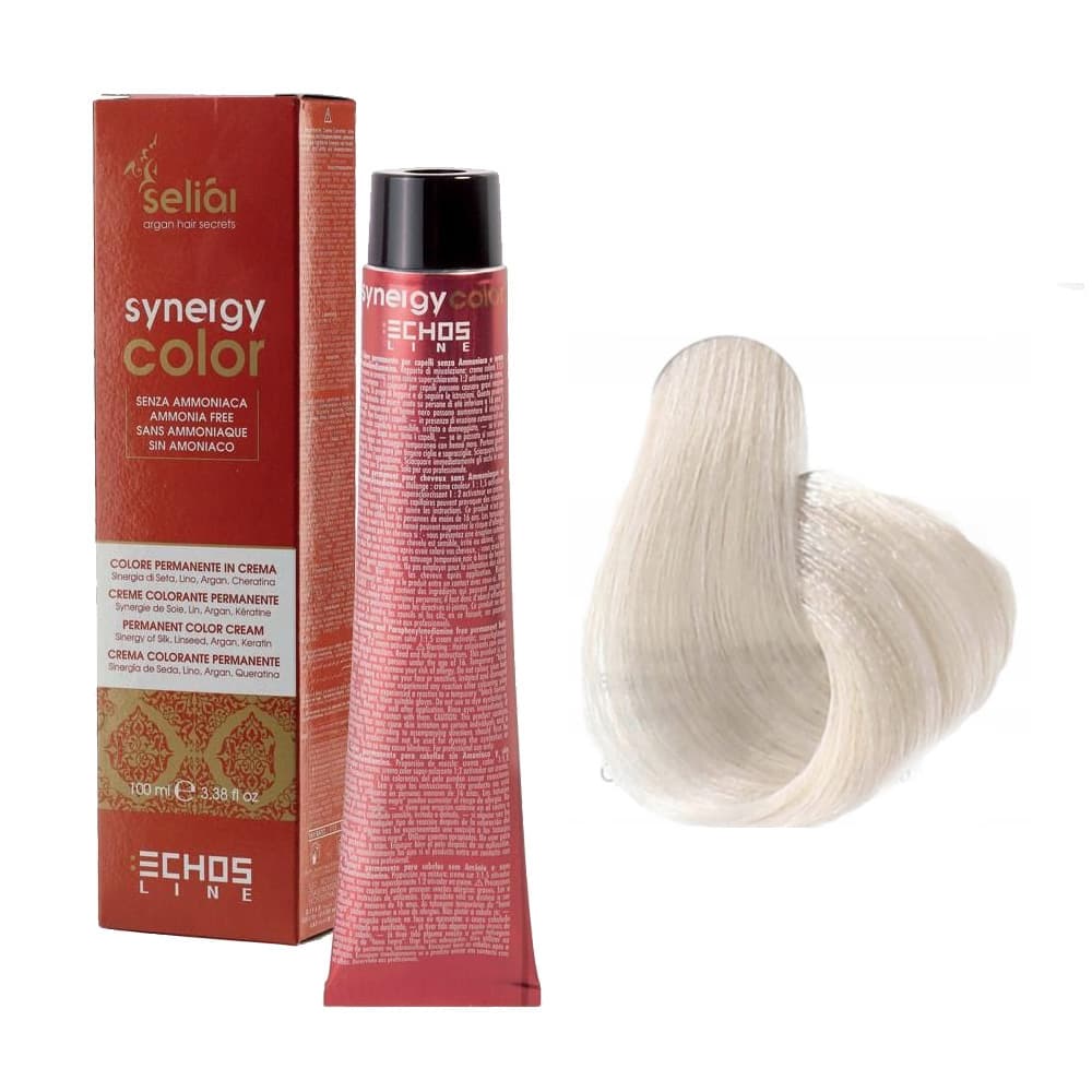 Seliar Synergy Color, farba do włosów bez amoniaku, S11.0 Super Very Light Blonde Ash