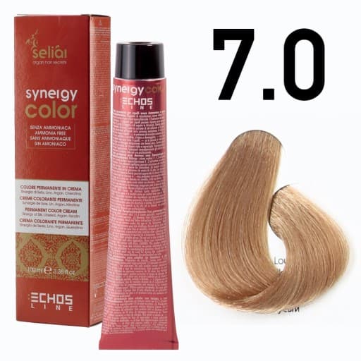 Seliar Synergy Color, farba do włosów bez amoniaku, 7.0 Blonde