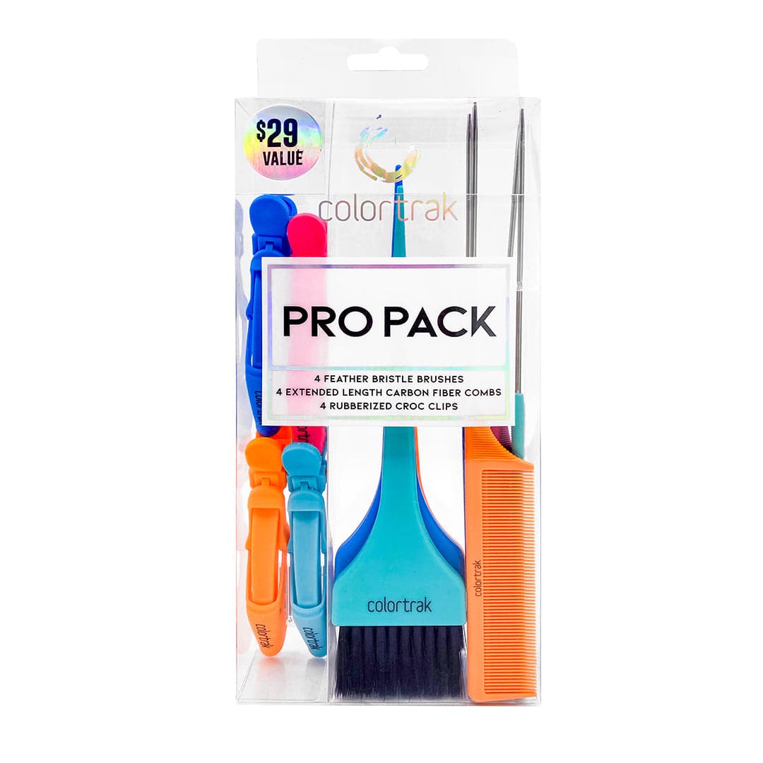 Pro-Pack, zestaw akcesoriów (4 x grzebień ze szpikulcem, 4 x pędzelek do farbowania, 4 x klips do włosów)