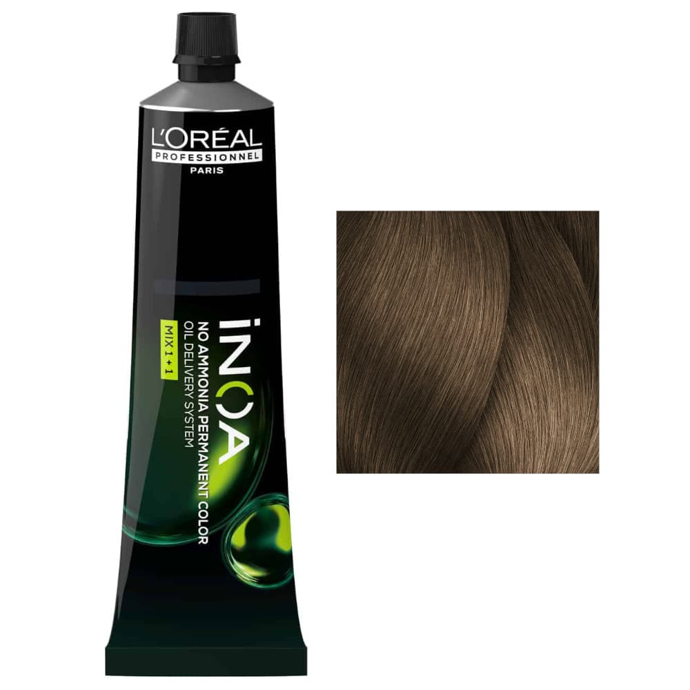 Loreal Inoa, farba do włosów w kremie bez amoniaku, 7.8