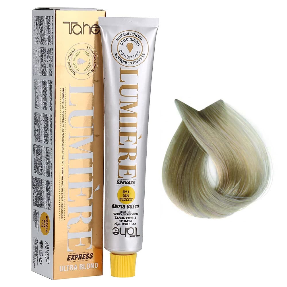 Lumiere Express Ultra Blond, farba do włosów z keratyną i olejkiem arganowym, koloryzacja trwała, 100.02
