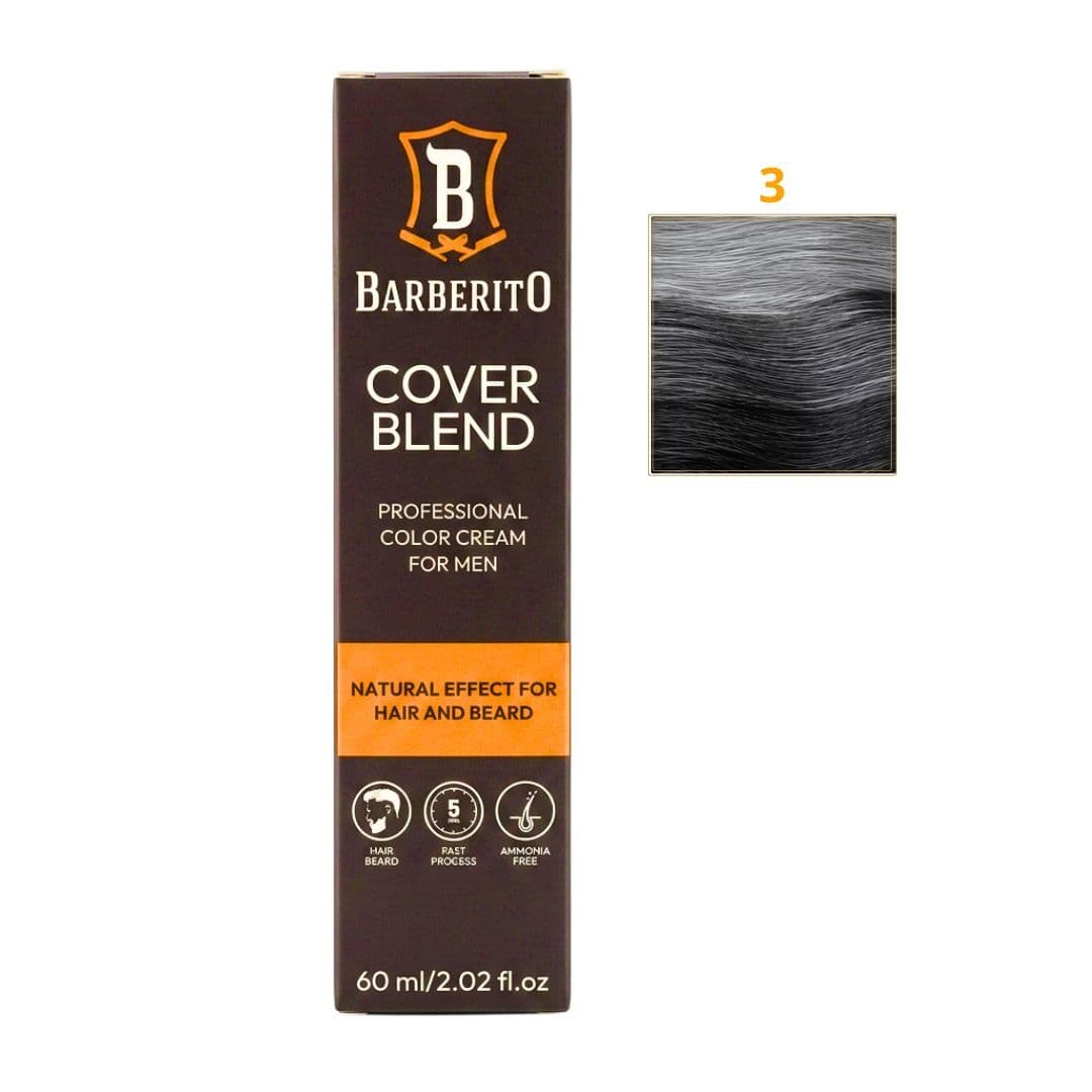 Cover Blend, krem do odsiwiania włosów i brody, 3 Dark Brown