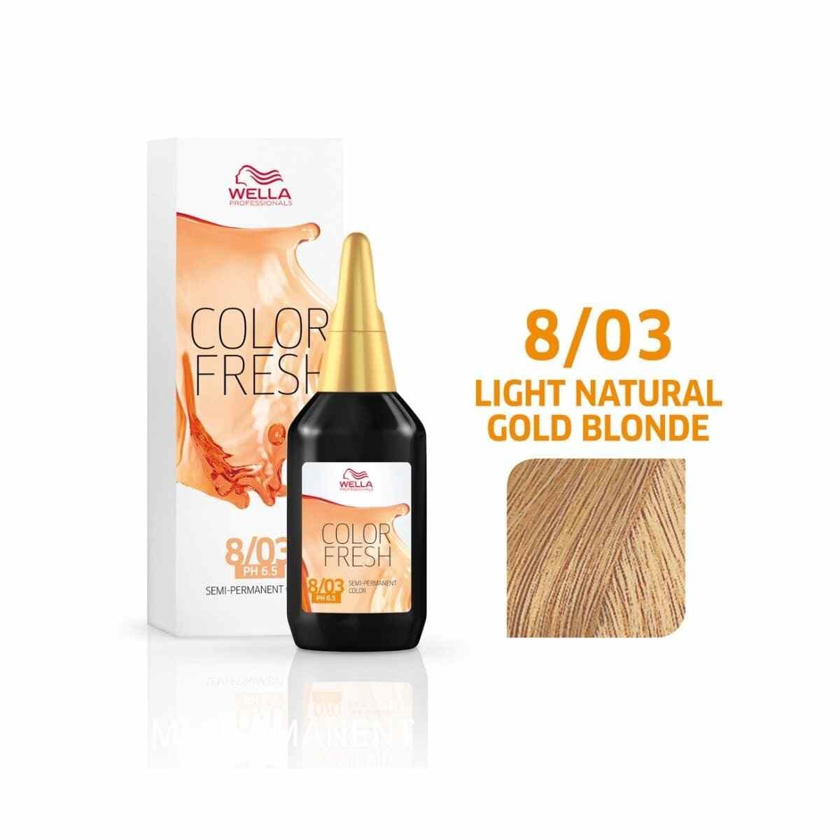 Wella Color Fresh, farba demipermanentna do włosów, 8/03