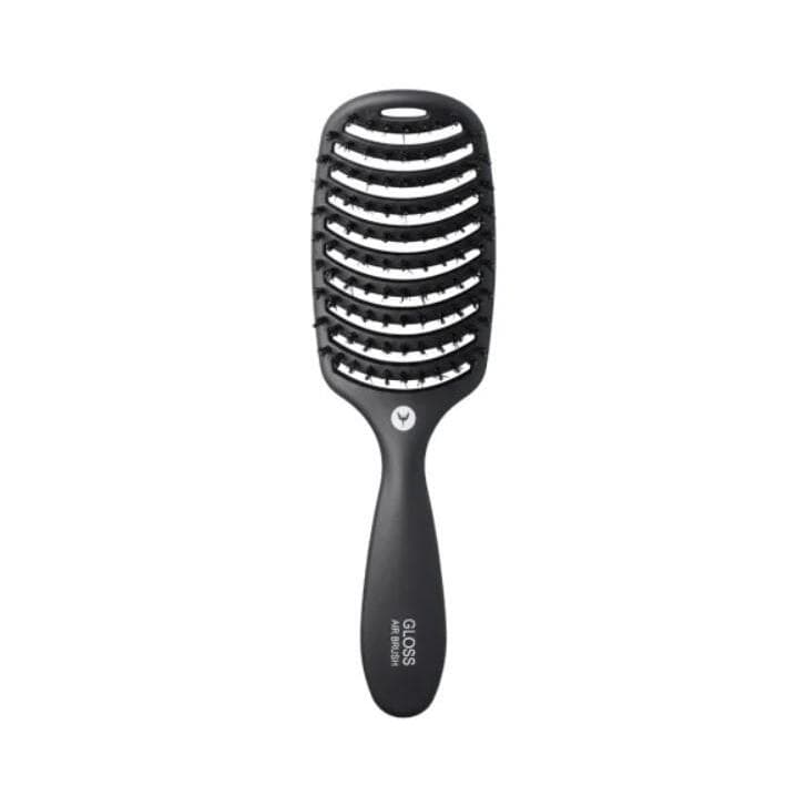 Gloss Air Brush, szczotka do włosów, gumowa czerń, ref.70049