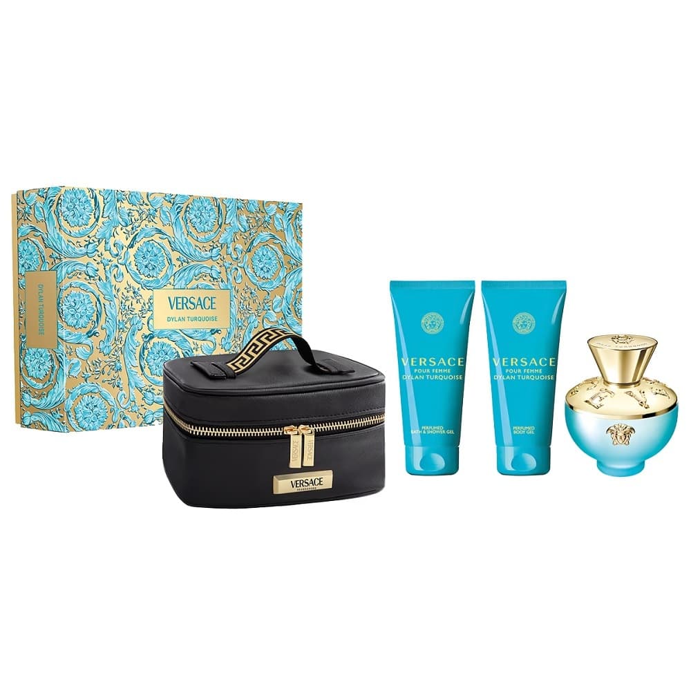 Dylan Turquoise Pour Femme zestaw woda toaletowa spray + żel pod prysznic + żel do ciała + kosmetyczka (W)