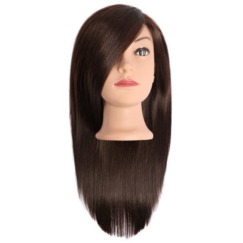 główka fryzjerska, treningowa Emotion Dina, włosy naturalno-syntetyczne, brązowe, 35cm