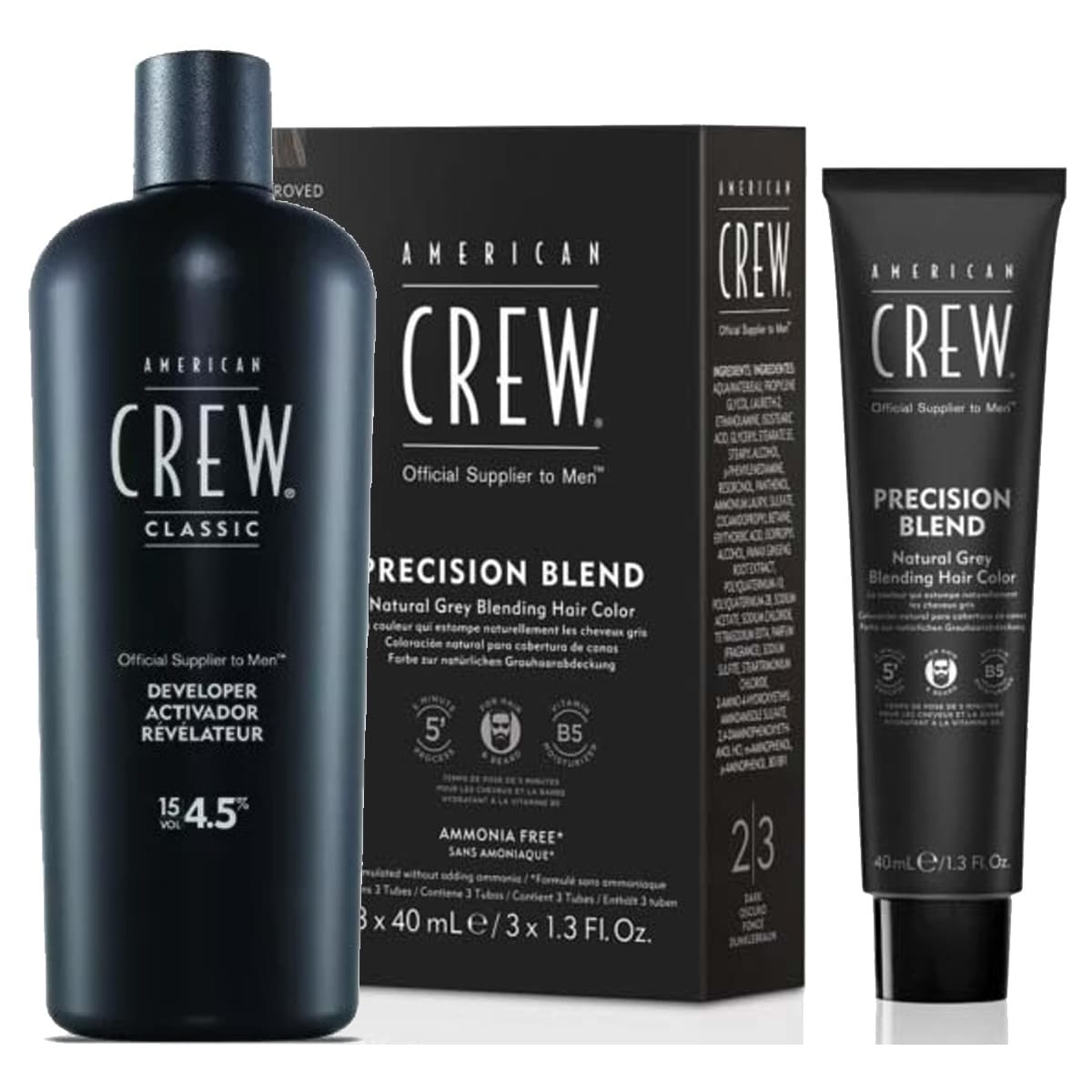 Precision Blend, zestaw do koloryzacji dla mężczyzn, odsiwiacz + oksydant