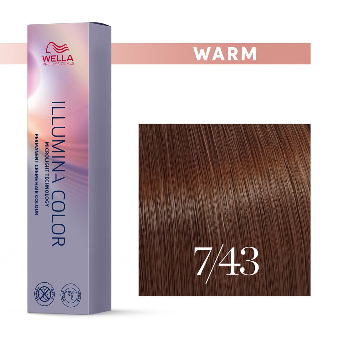 Wella Illumina, farba rozświetlająca, 7/43