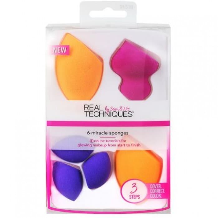 Miracle Sponges 3 Steps zestaw gąbka do aplikacji podkładu + mini gąbeczka do rozcierania + gąbeczka do konturowania