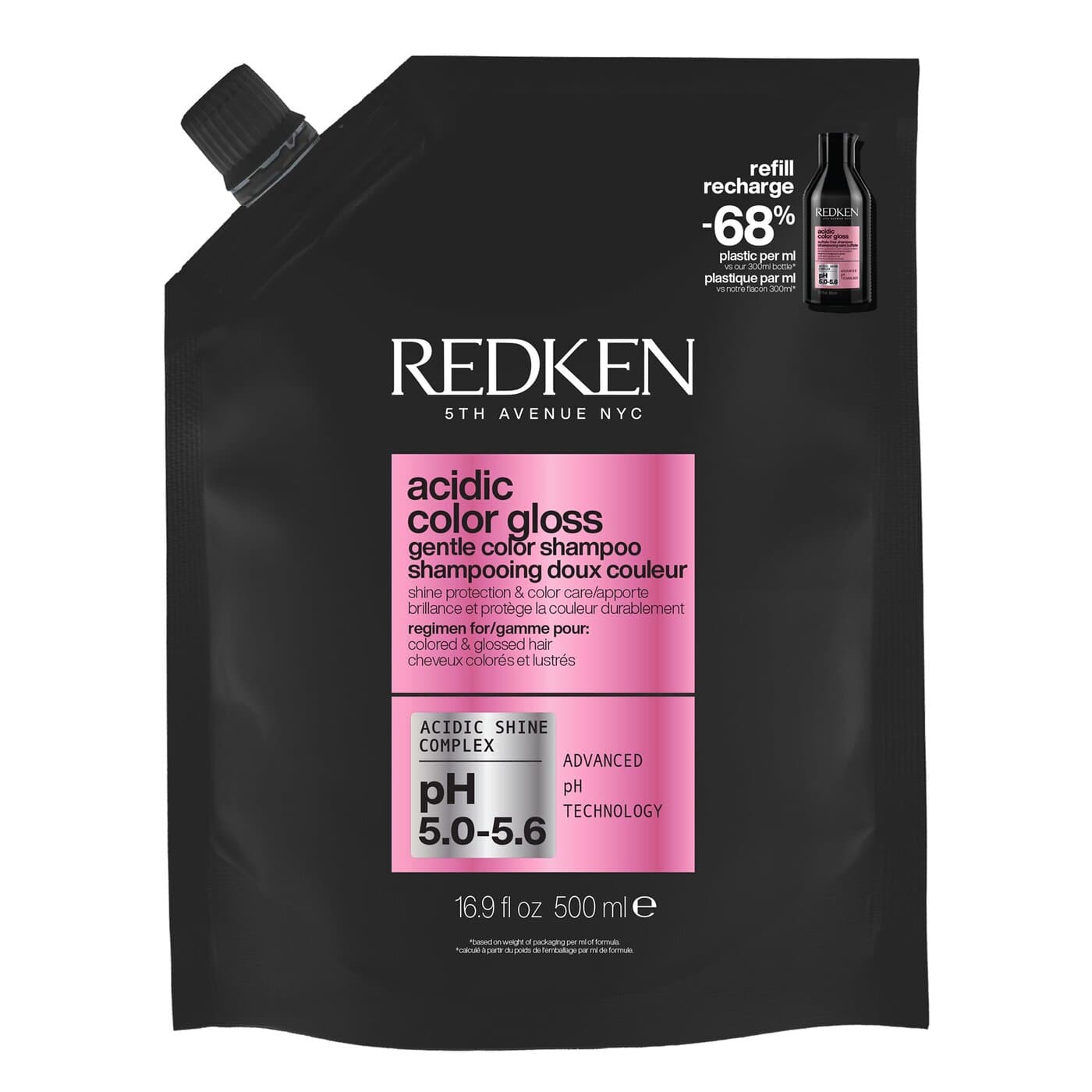 Acidic Color Gloss, szampon nadający blask i pielęgnujący kolor włosów farbowanych, refill