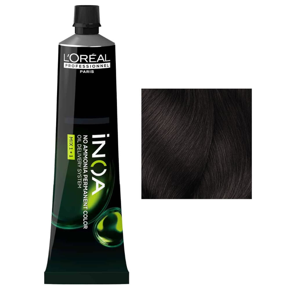 Loreal Inoa, farba do włosów w kremie bez amoniaku, 4.8