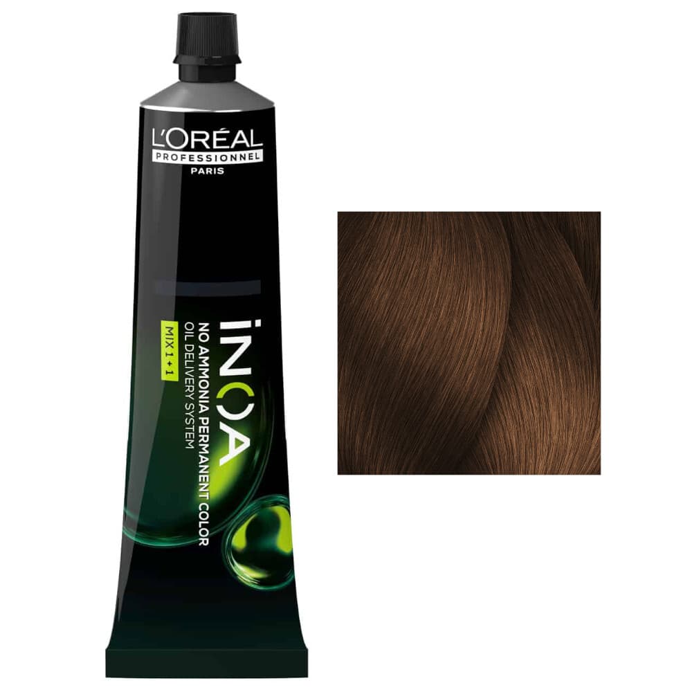 Loreal Inoa, farba do włosów w kremie bez amoniaku, 6.34