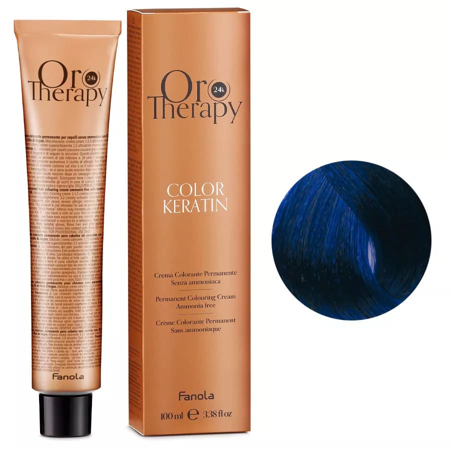 Oro Therapy Color Keratin, farba do trwałej koloryzacji bez amoniaku, blue