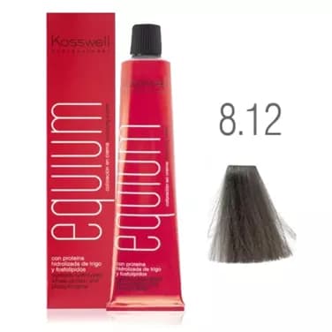 Equium 8.12, Profesjonalna farba do włosów, jasny popielaty blond opalizujący