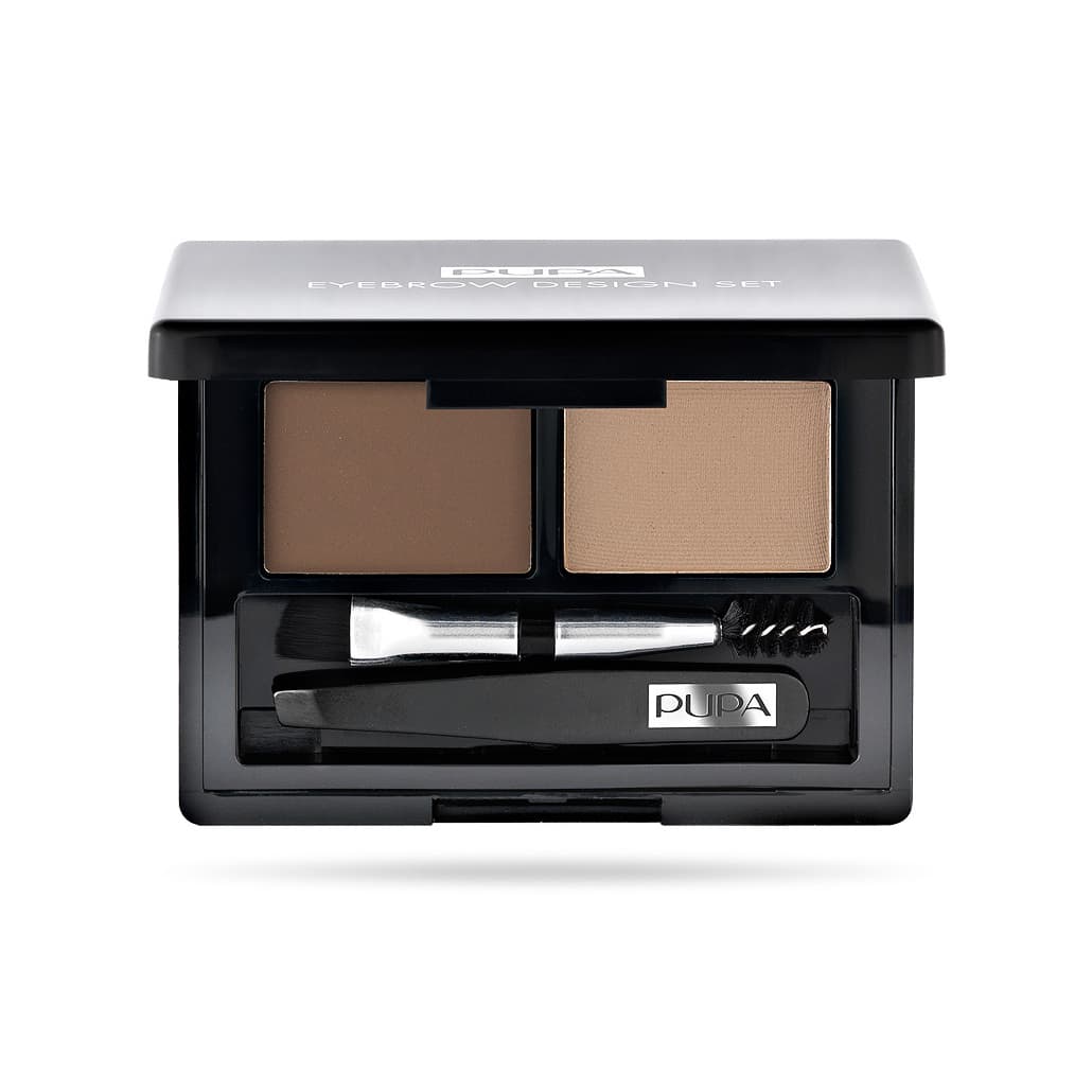 Pupa Eyebrow Design Set, zestaw do stylizacji brwi w kasetce, 001 Blonde
