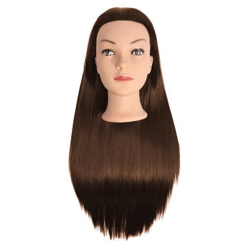 główka fryzjerska, treningowa Emotion Lexa, włosy syntetyczne, brązowe, 60cm