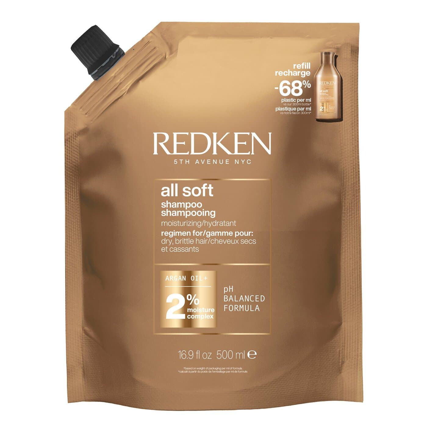 All Soft, szampon wygładzający z olejkiem arganowym, refill