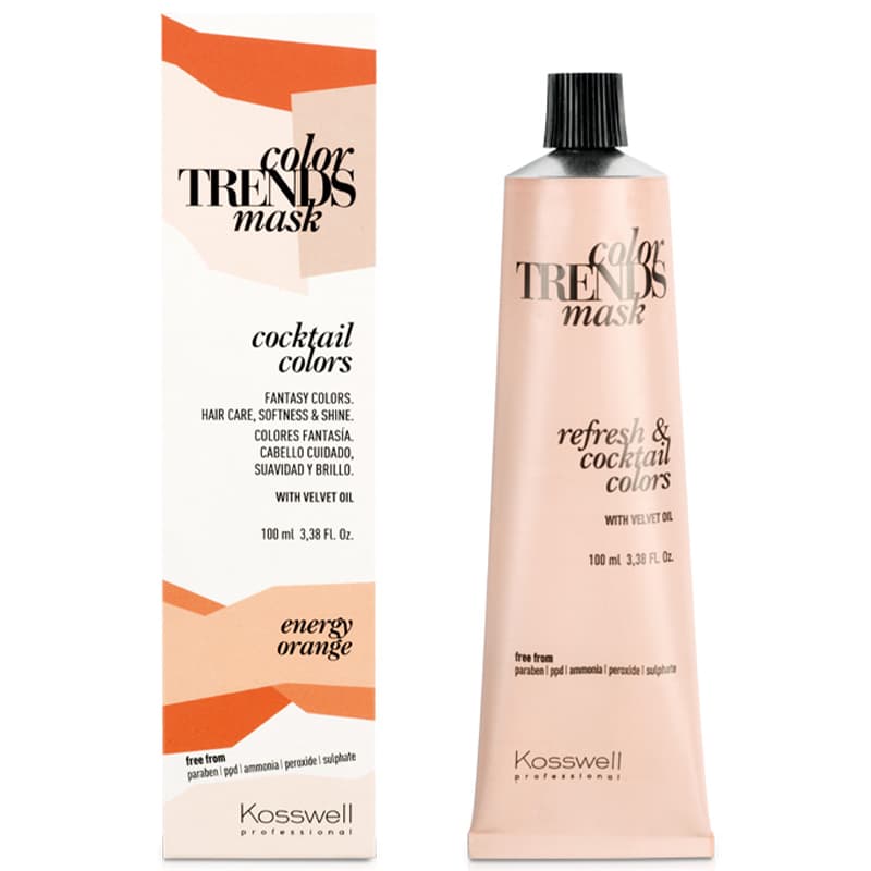 Color Trends Mask, kremowa farba do półtrwałej koloryzacji, energy orange