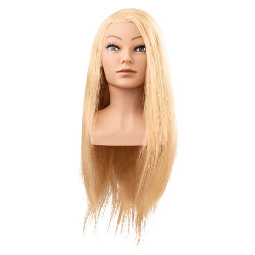 główka fryzjerska, treningowa Clara, włosy ludzkie złoty blond, 60cm