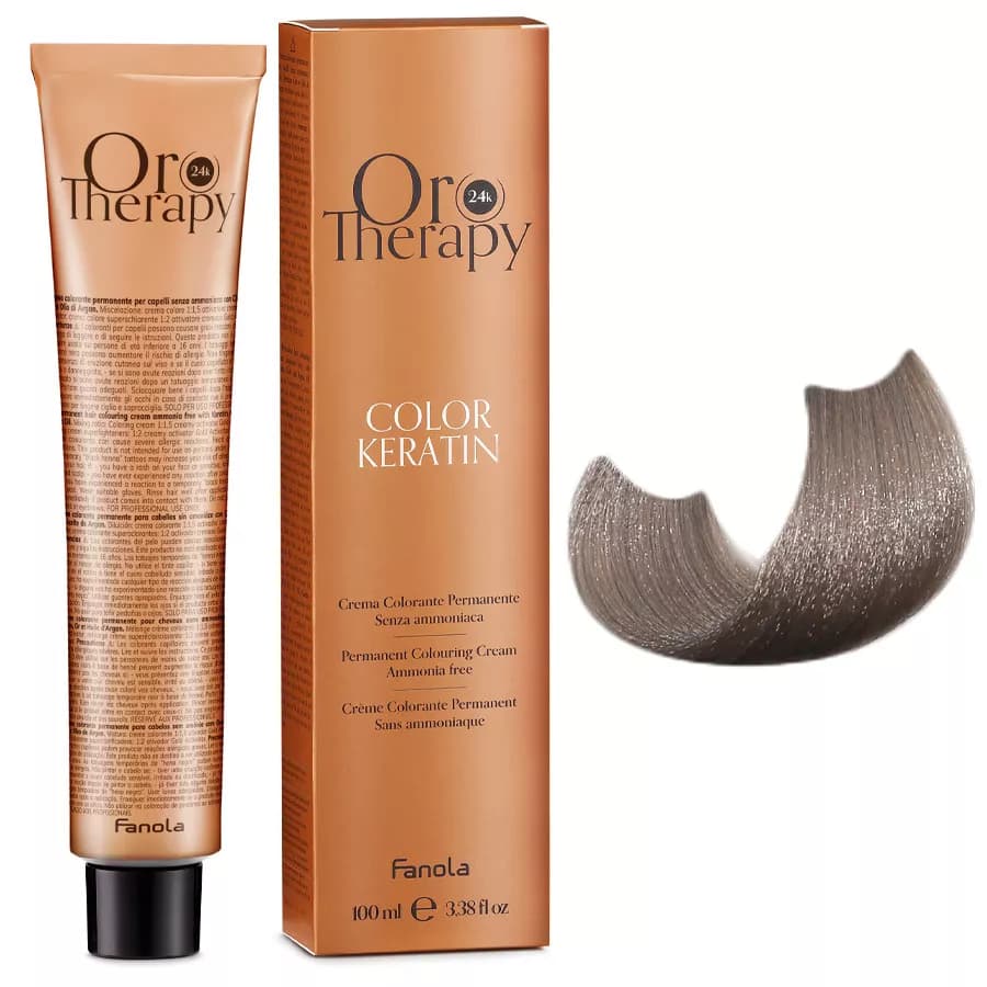 Oro Therapy Color Keratin, farba do trwałej koloryzacji bez amoniaku, 8.21