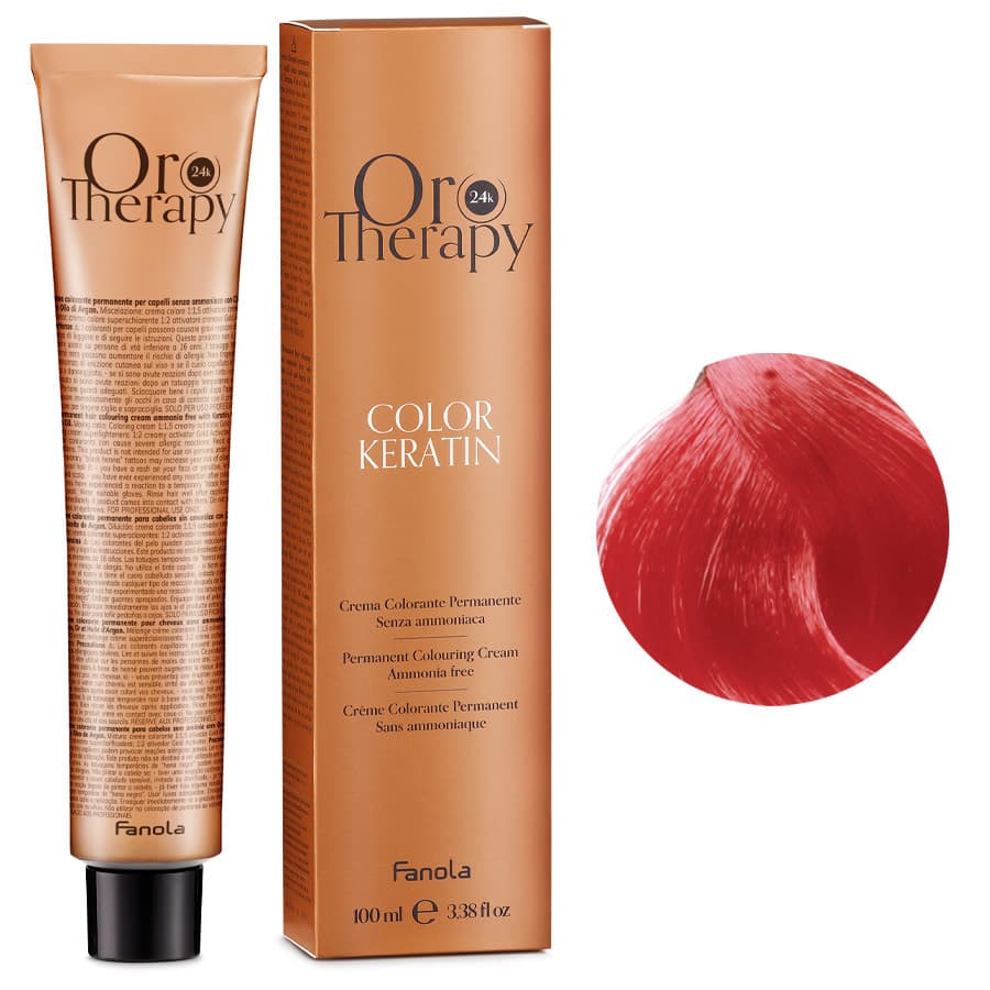 Oro Therapy Color Keratin, farba do trwałej koloryzacji bez amoniaku, red