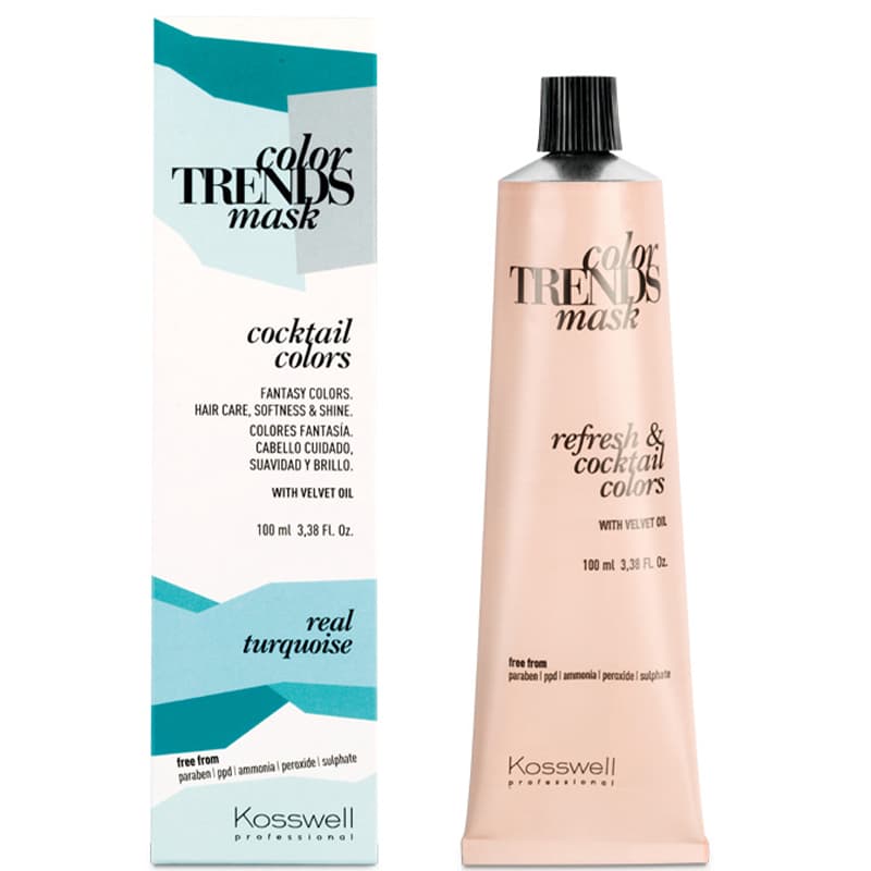 Color Trends Mask, kremowa farba do półtrwałej koloryzacji, real turquoise