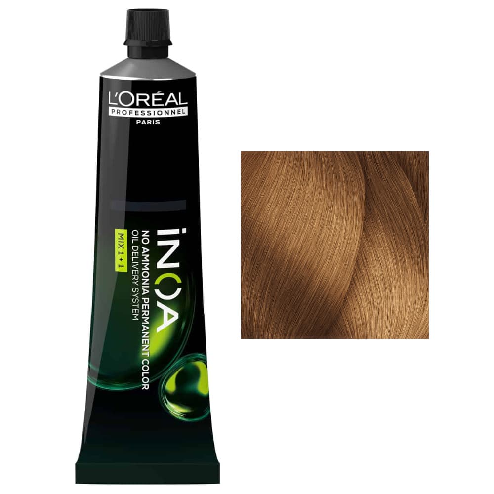 Loreal Inoa, farba do włosów w kremie bez amoniaku, 8.34
