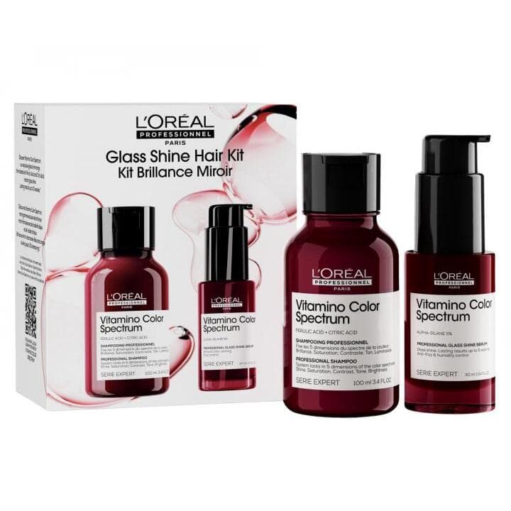 Loreal Vitamino Color Spectrum Glass Shine Hair Kit, zestaw do włosów farbowanych, szampon+ serum, +