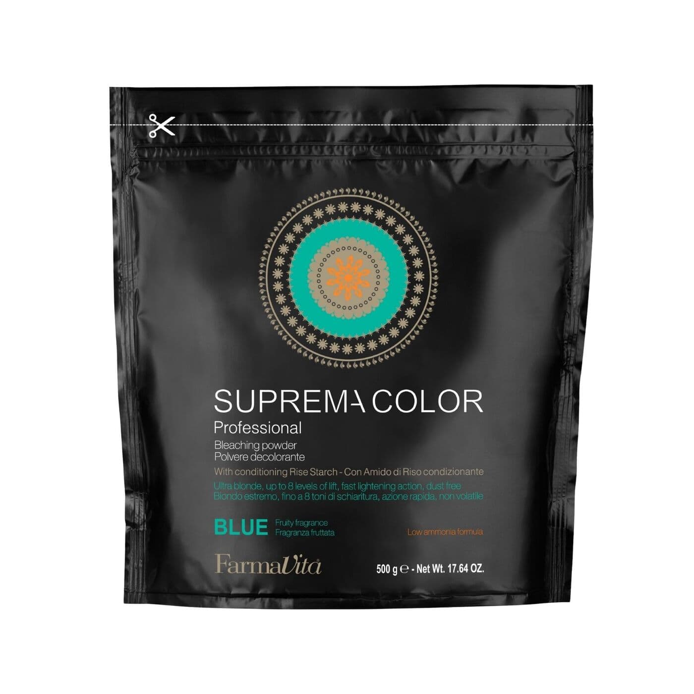 Suprema Color Bleaching Powder Blue, rozjaśniacz do włosów, proszek rozjaśniający, niebieski