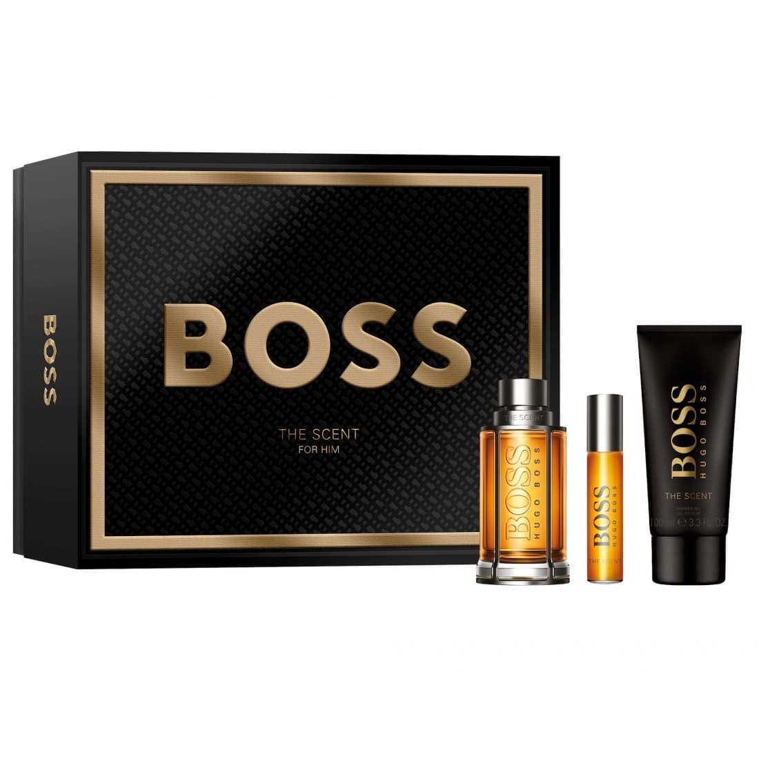 Boss The Scent For Man zestaw woda toaletowa spray + woda toaletowa spray + żel pod prysznic (M)