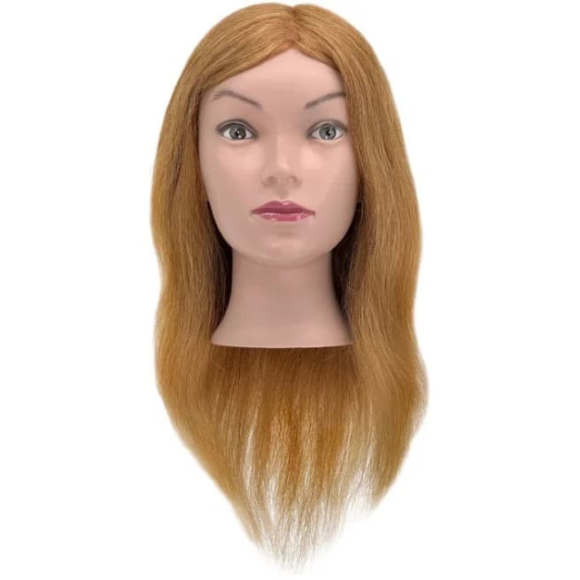 Sara, główka treningowa z włosami naturalnymi, średni blond 35cm, ref. 14102615