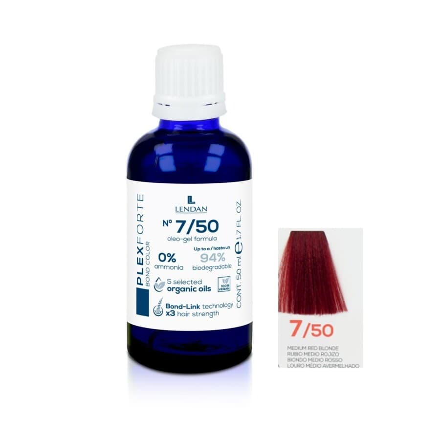 Plex Forte Bond Color, farba do włosów do trwałej lub półtrwałej koloryzacji, 7/50
