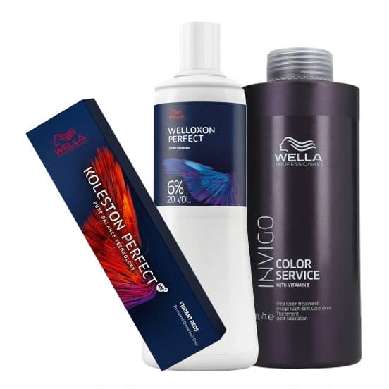 Wella Koleston Perfect ME+, zestaw do koloryzacji włosów: farba + oxydant + kuracja