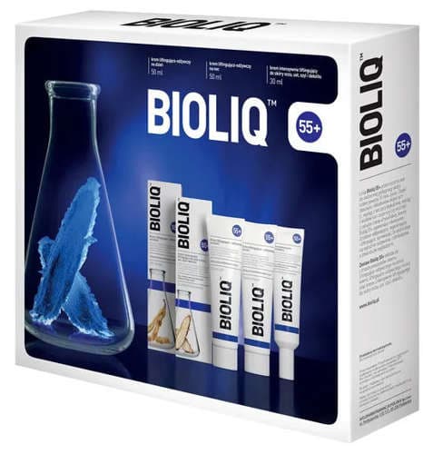 BIOLIQ Zestaw 55+ Krem liftingująco-odżywczy na dzień + krem na noc + krem intensywnie liftingujący