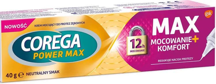 Corega Power Max Mocowanie + Komfort krem do protez