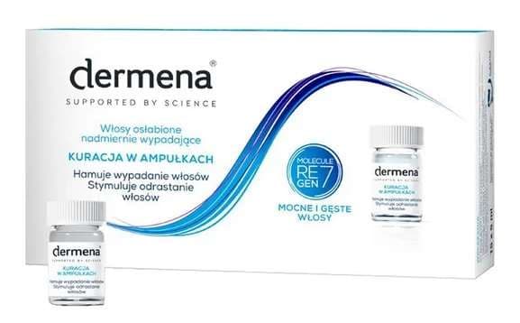DERMENA Hair Care kuracja do włosów osłabionych nadmiernie wypadających ampułek