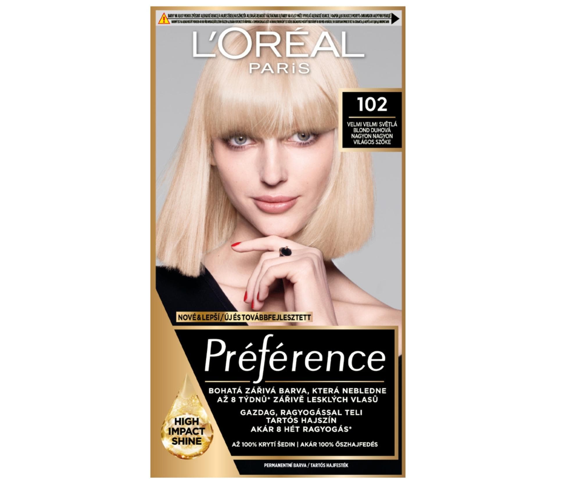 Farba do trwałej koloryzacji Loréal Préférence 102 Sydney bardzo bardzo jasny perłowy blond