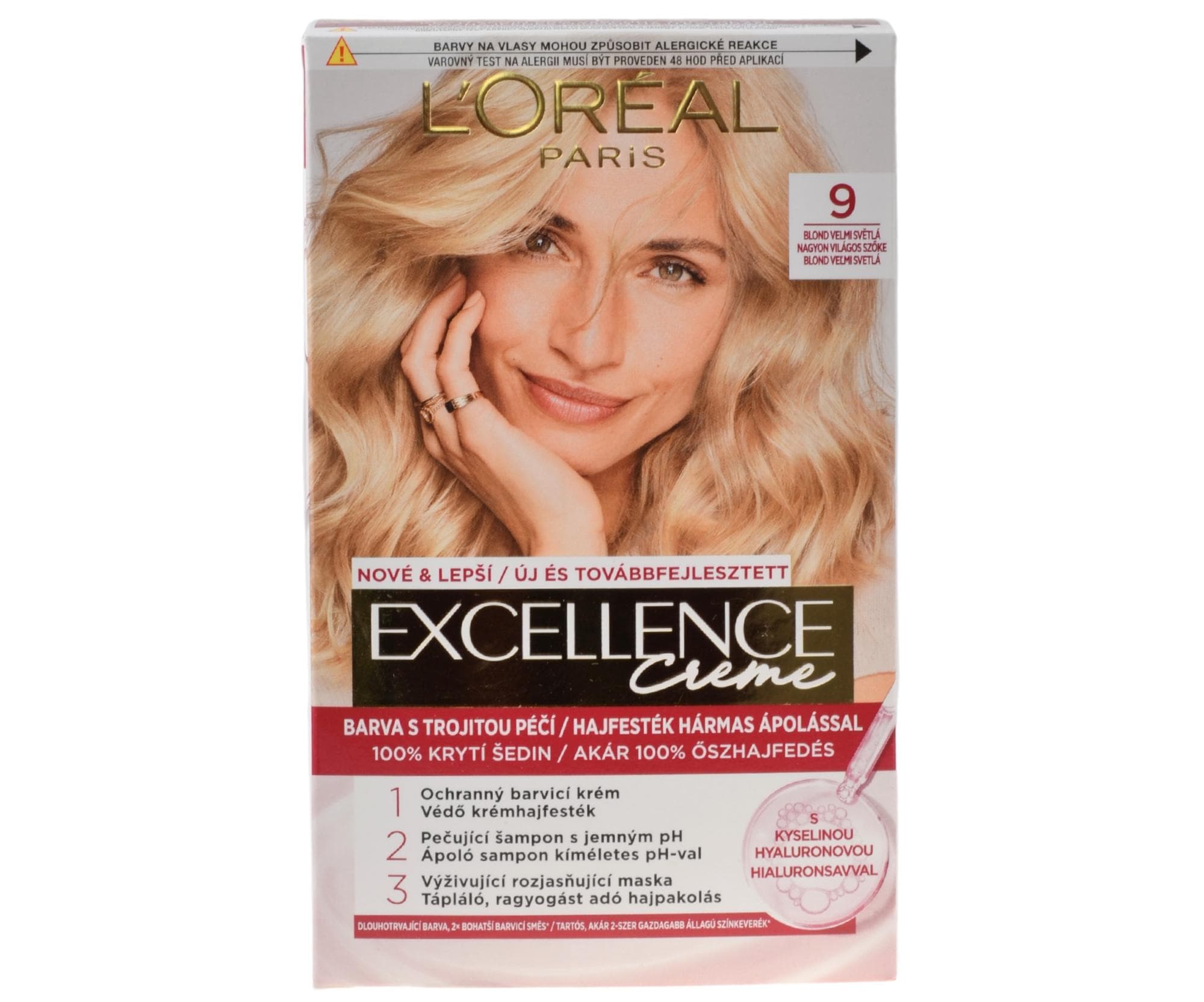 Farba do trwałej koloryzacji włosów Loréal Excellence 9 bardzo jasny blond